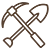 pictogramme pelle pioche